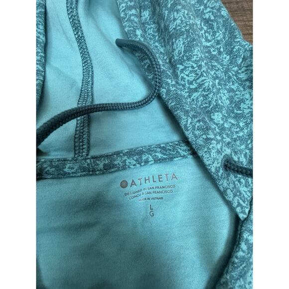 Athleta Sundown Alliance Hooded Sweatshirt Hoodie Long Teal Sz L - Picture 3 of 6